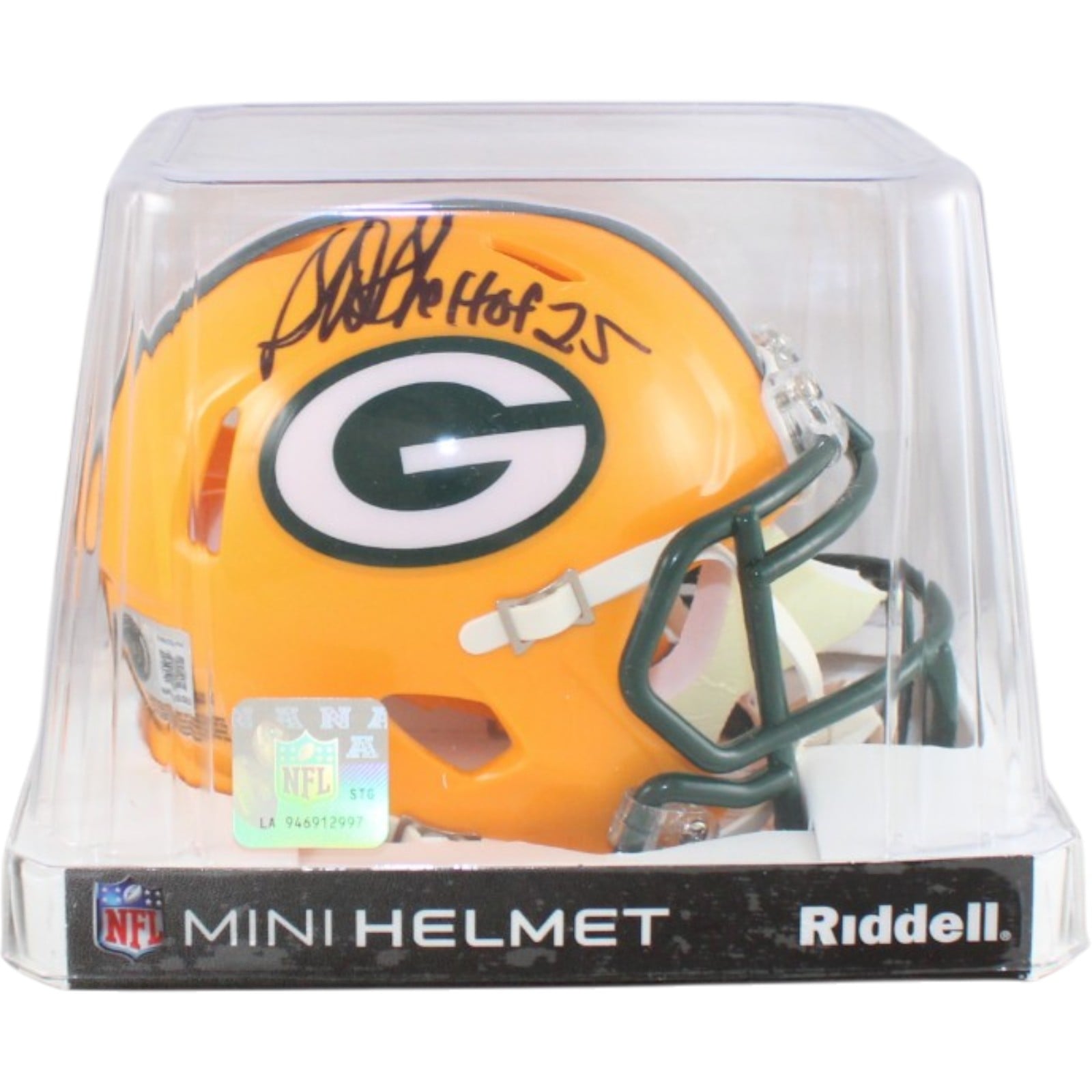 Sterling Sharpe Autographed Green Bay Packers Helmet Mini w/HOF Beckett 58526 5 Sterling Sharpe Autographed Green Bay Packers Helmet Mini w/HOF Beckett 58526
