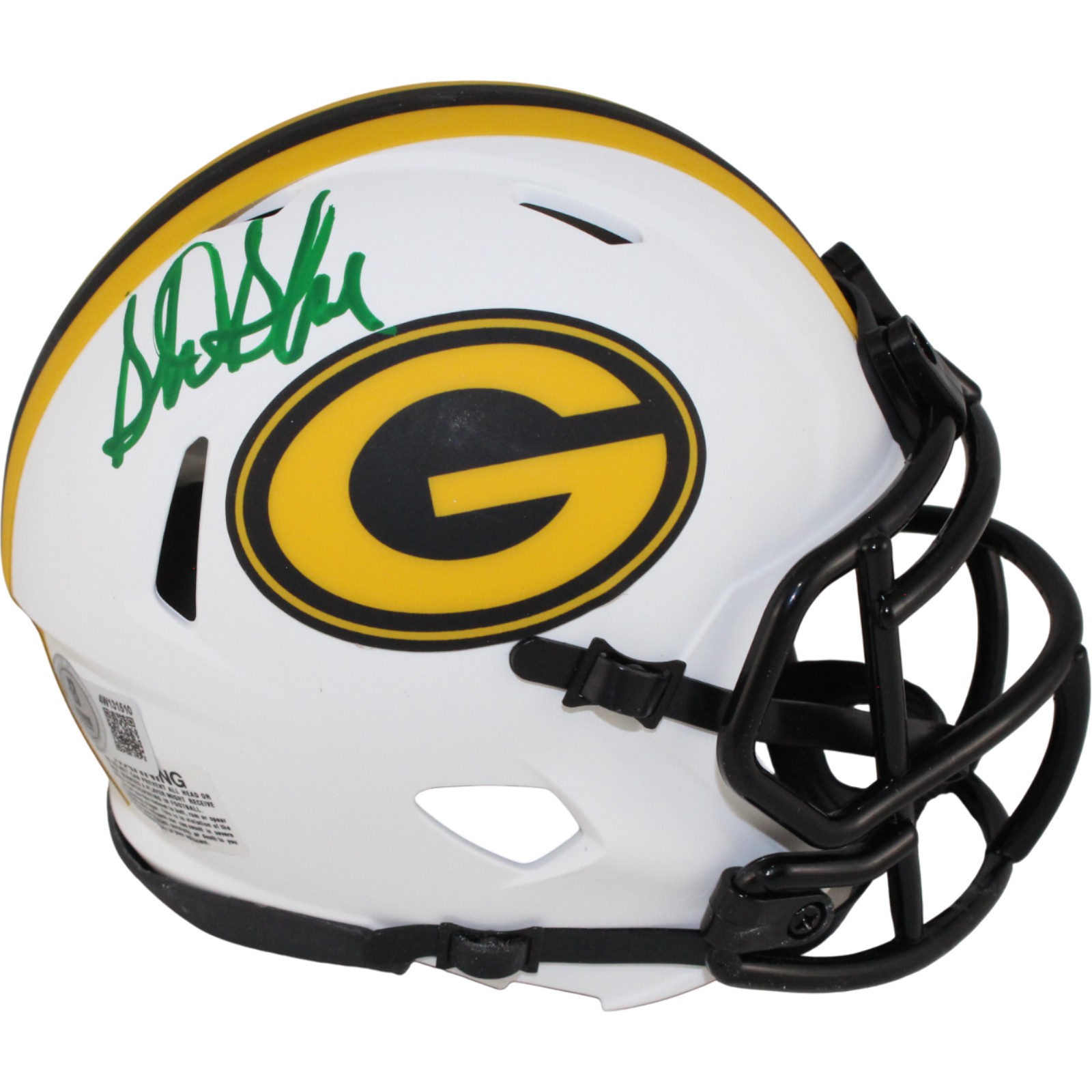 Sterling Sharpe Autographed Green Bay Packers Lunar Mini Helmet Beckett 53888