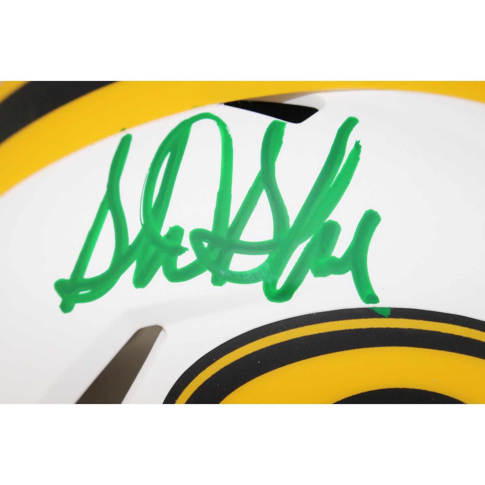 Sterling Sharpe Autographed Green Bay Packers Lunar Mini Helmet Beckett 53888