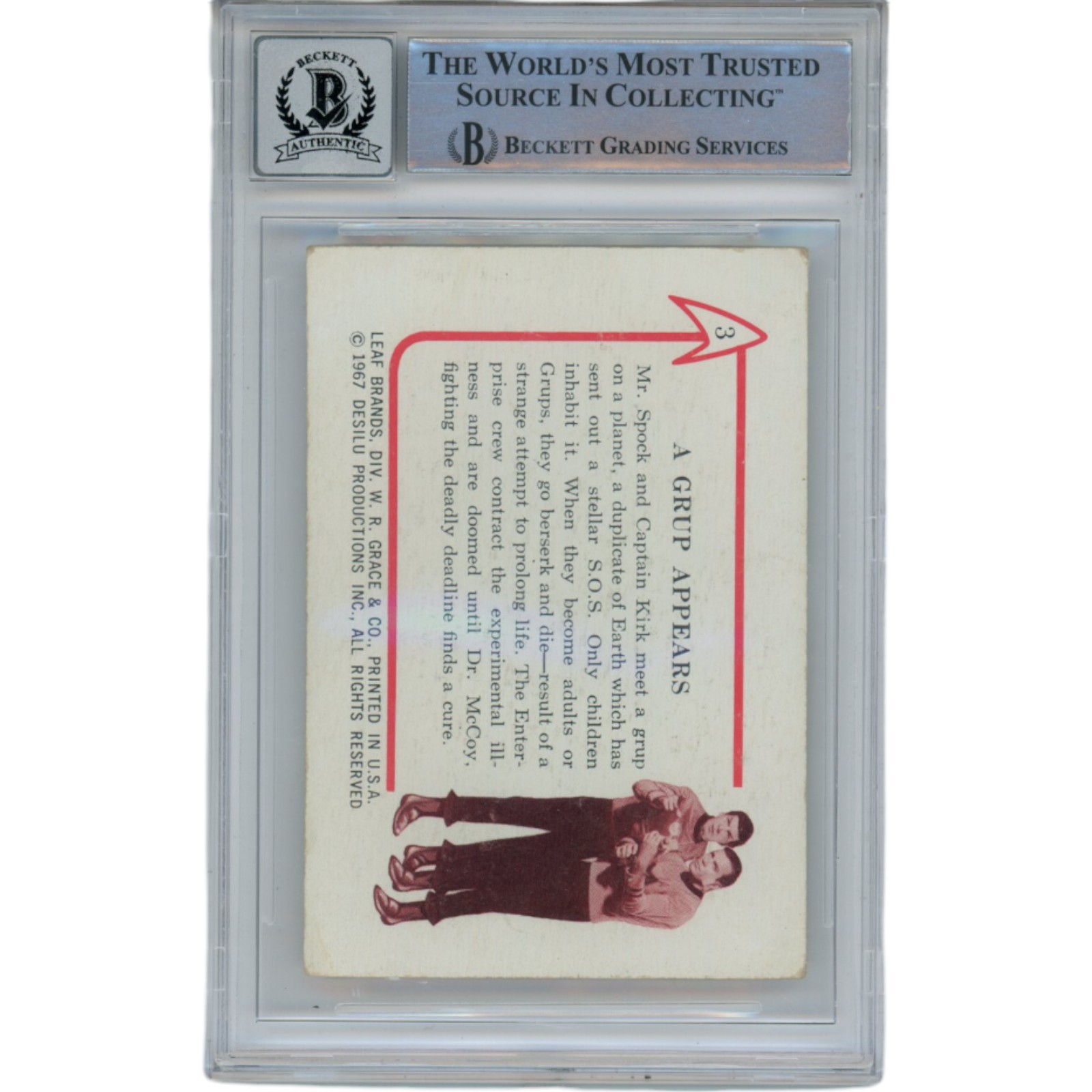William Shatner Autographed/Signed 1967 Leaf Trading Card Beckett 47093