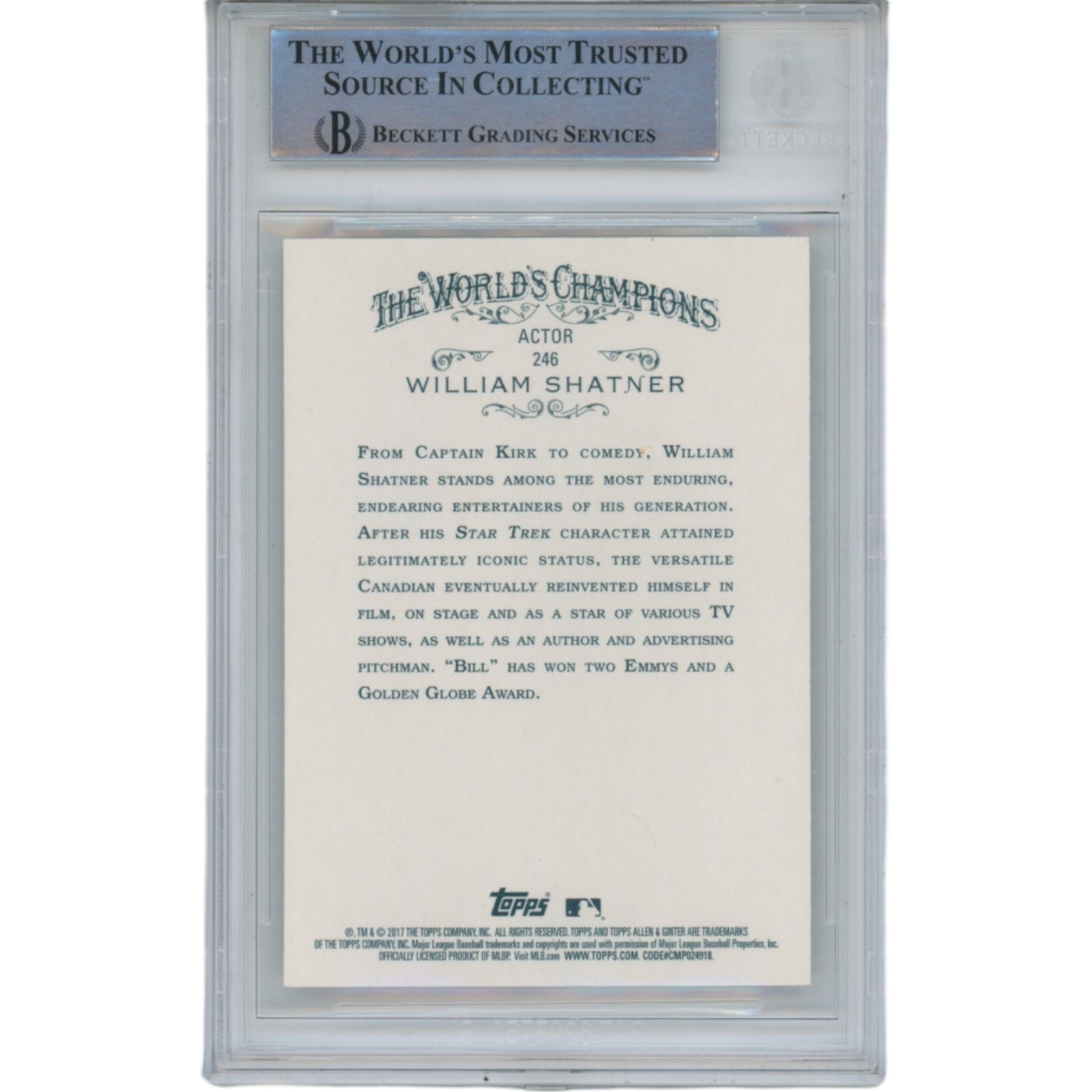 William Shatner Autographed/Signed Allen & Ginter 246 Trading Card Beckett 47113