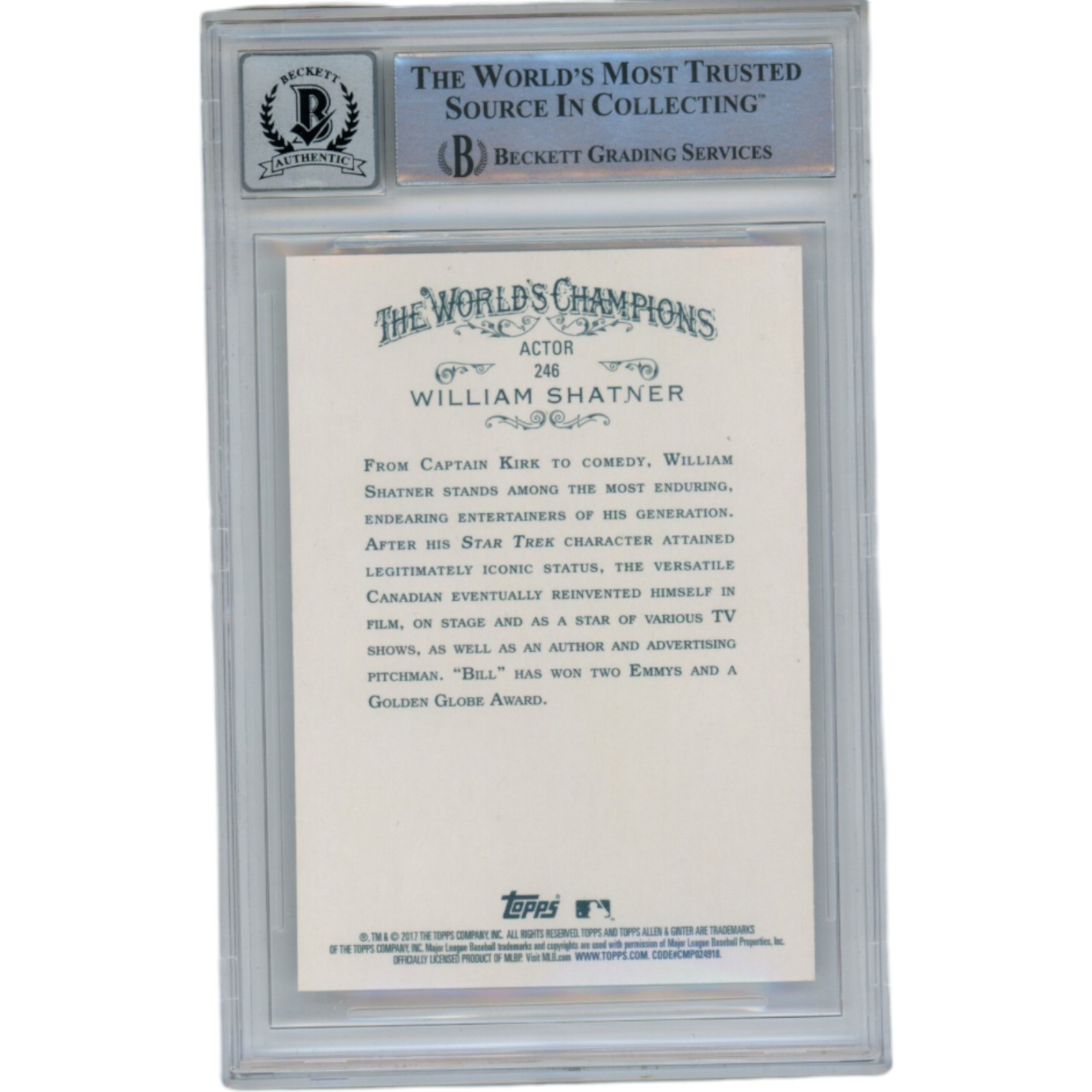 William Shatner Autographed/Signed Allen & Ginter 246 Trading Card Beckett 47120