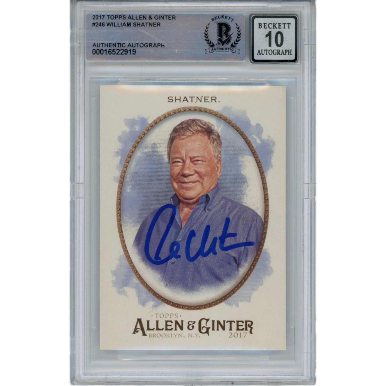 William Shatner Autographed/Signed Allen & Ginter 246 Trading Card Beckett 47151