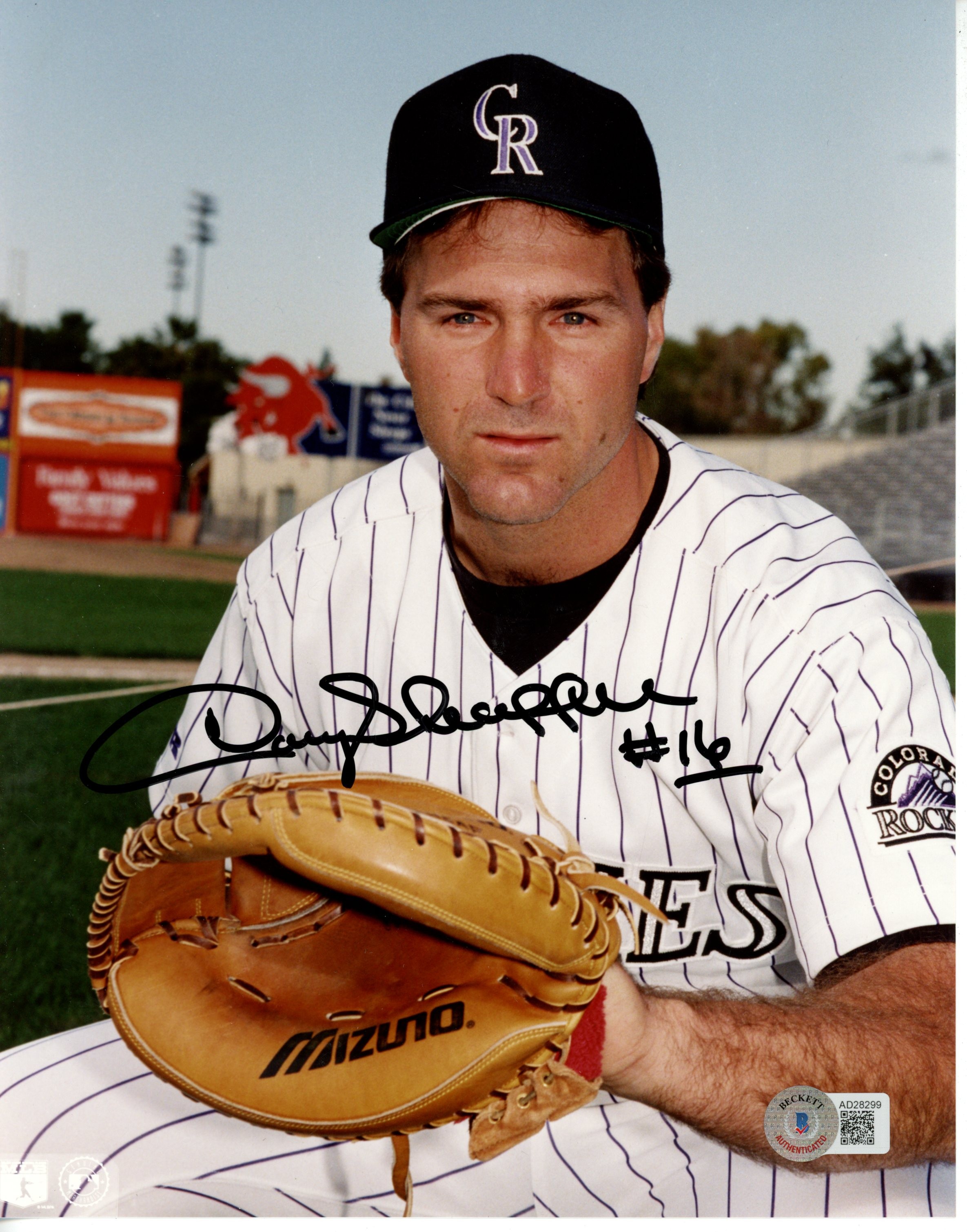 Danny Sheaffer Autographed/Signed Colorado Rockies 8x10 Photo Beckett 55888