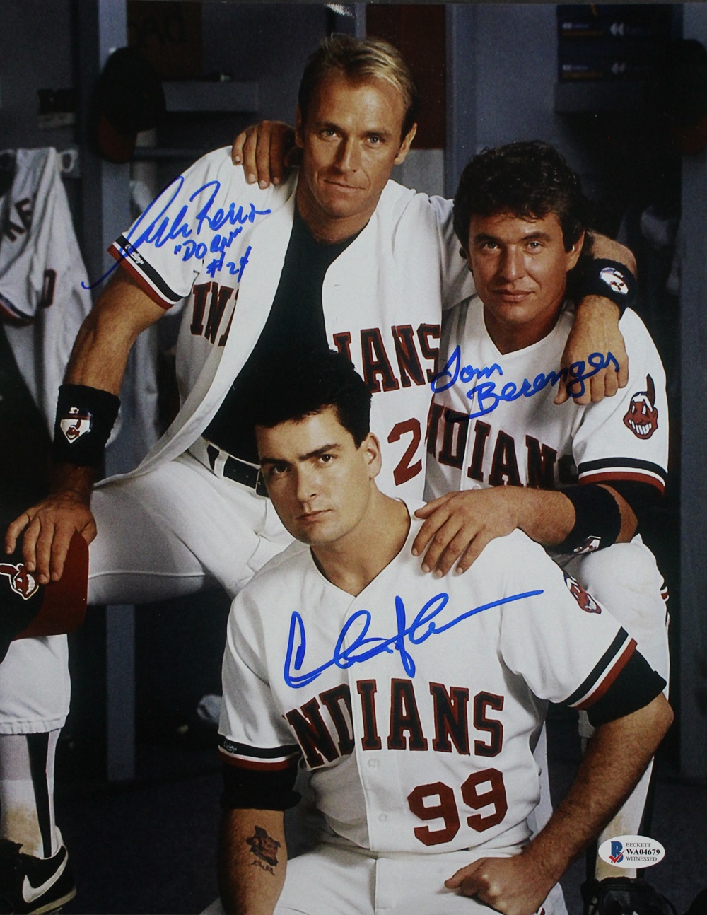 Charlie Sheen Berenger & Bernsen Signed Major League 11x14 Photo BAS 25512