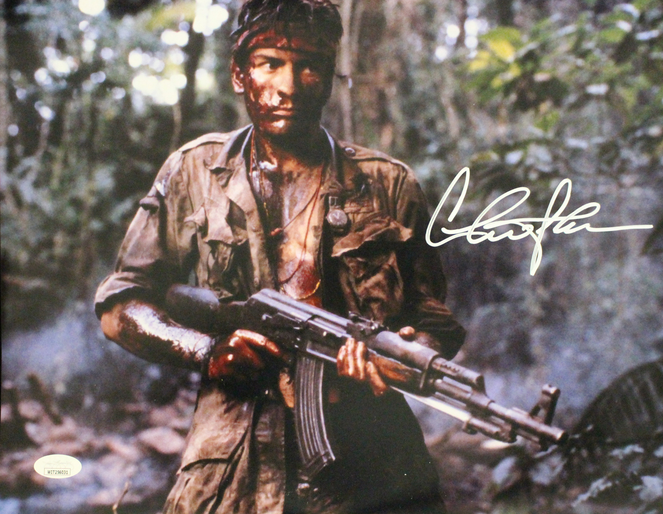 Charlie Sheen Autographed/Signed Platoon 11x14 Photo JSA