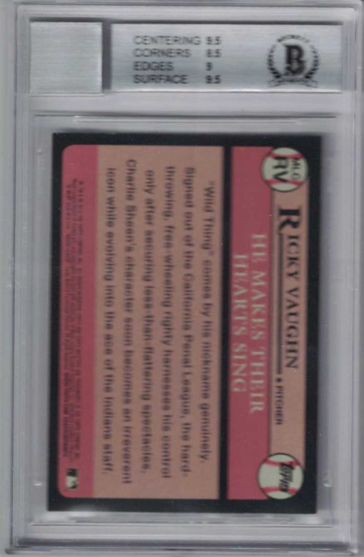 Charlie Sheen Signed Major League 2014 Topps Archives BGS 9 BAS 9 Slab 26031