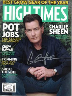 Charlie Sheen Autographed/Signed 2018 High Times Magazine JSA 25593