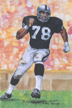 Art Shell Unsigned Oakland Raiders 1989 Series One Goal Line Art Card