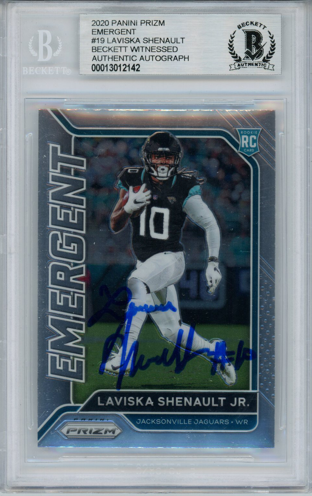 Laviska Shenault Autographed 2021 Panini Prizm #19 Trading Card BAS Slab