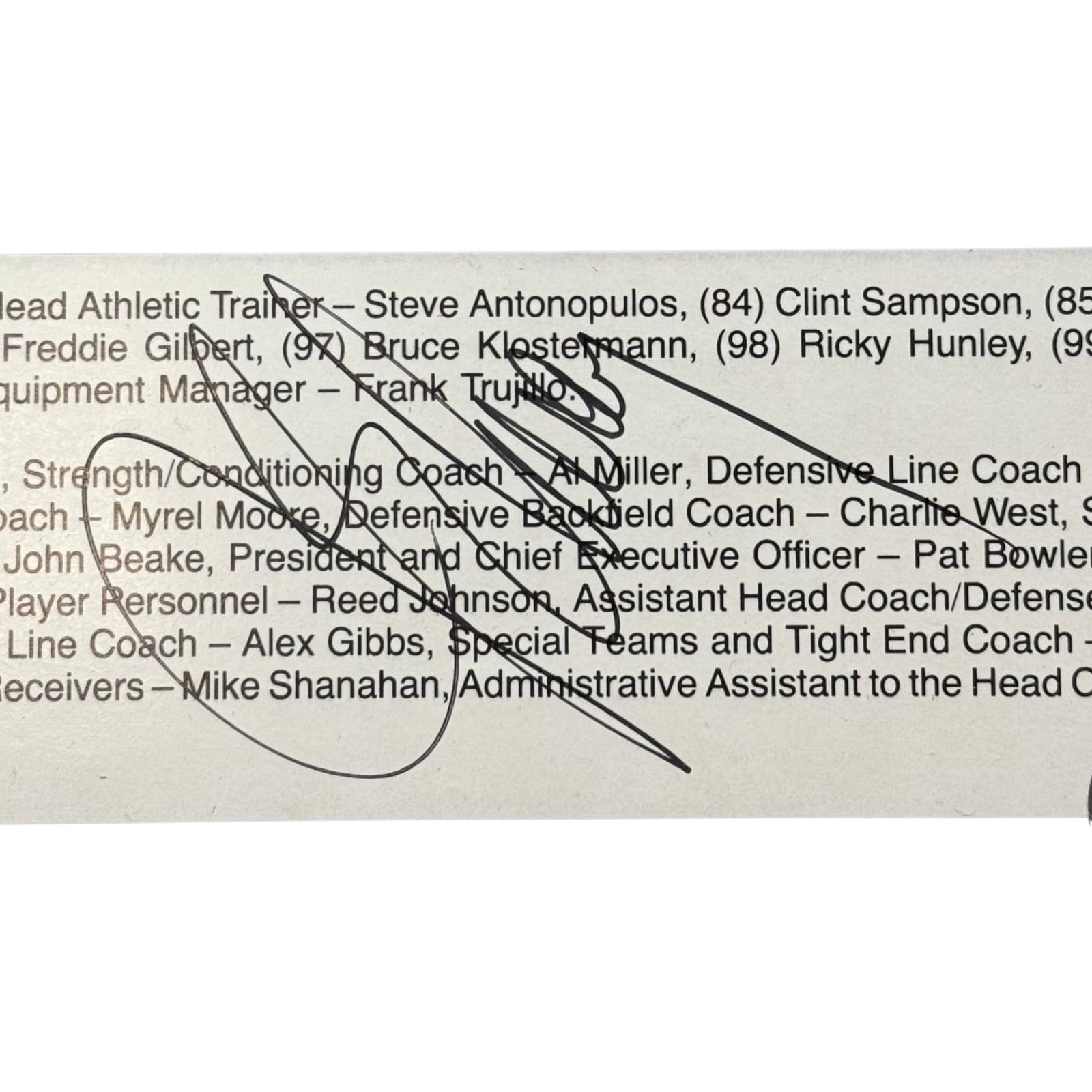 Elway Little Reeves Watson Foley +3 Signed Denver Broncos 11x17 Beckett 58351 4 Elway Little Reeves Watson Foley +3 Signed Denver Broncos 11x17 Beckett 58351