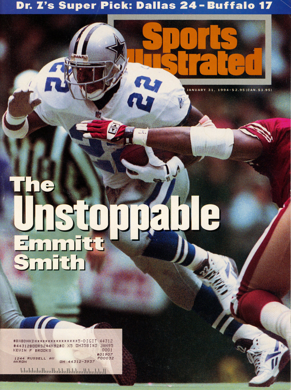 Sports Illustrated Magazine 1/31/1994 Emmitt Smith Cover