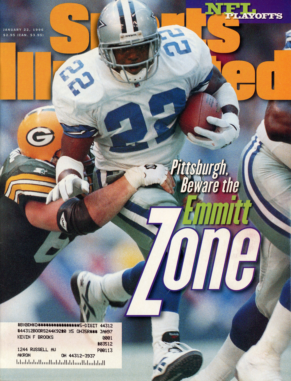 NFL Playoffs Sports Illustrated Magazine 1/22/1996 Emmitt Smith Cover