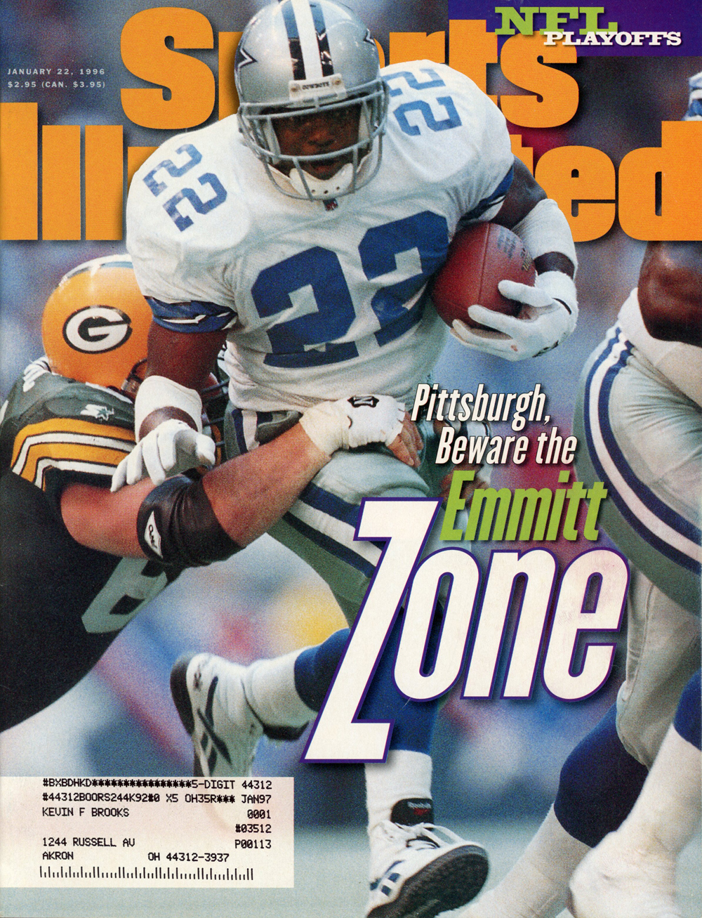 NFL Playoffs Sports Illustrated Magazine 1/22/1996 Emmitt Smith Cover –  Denver Autographs