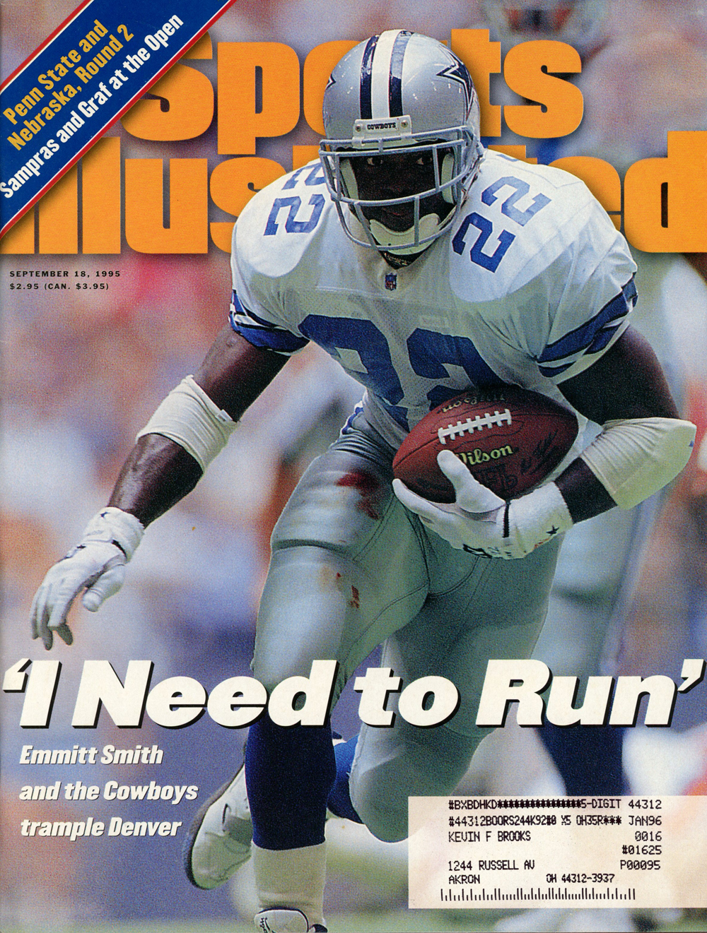 Sports Illustrated Magazine 9/18/1995 Emmitt Smith Cover