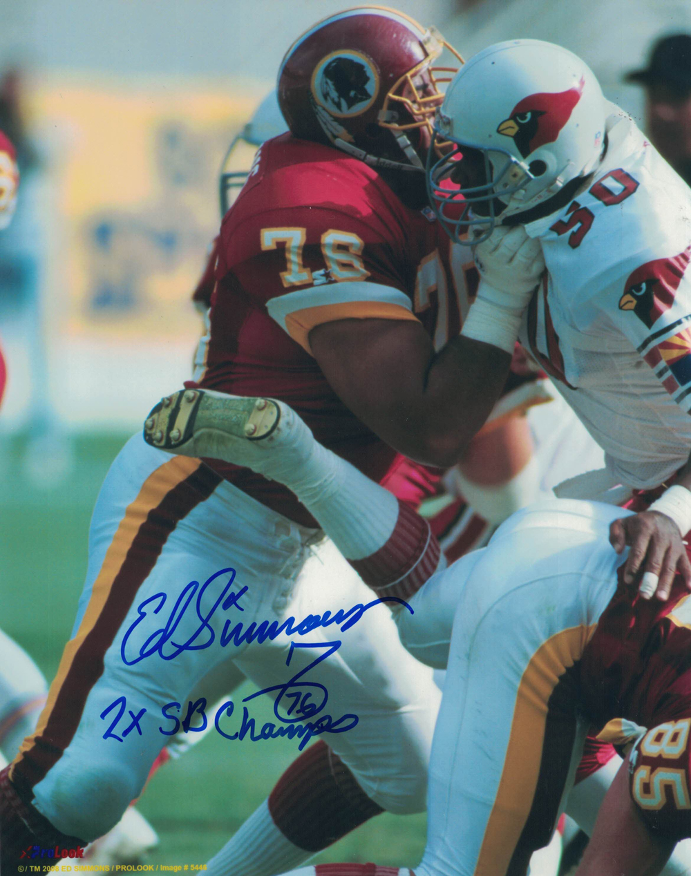 Ed Simmons Autographed Washington Redskins 8x10 Photo 2x Champs 27922