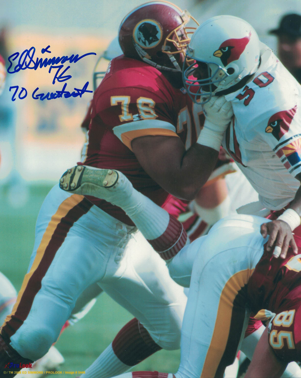 Ed Simmons Autographed Washington Redskins 8x10 Photo 70 Greatest 27923