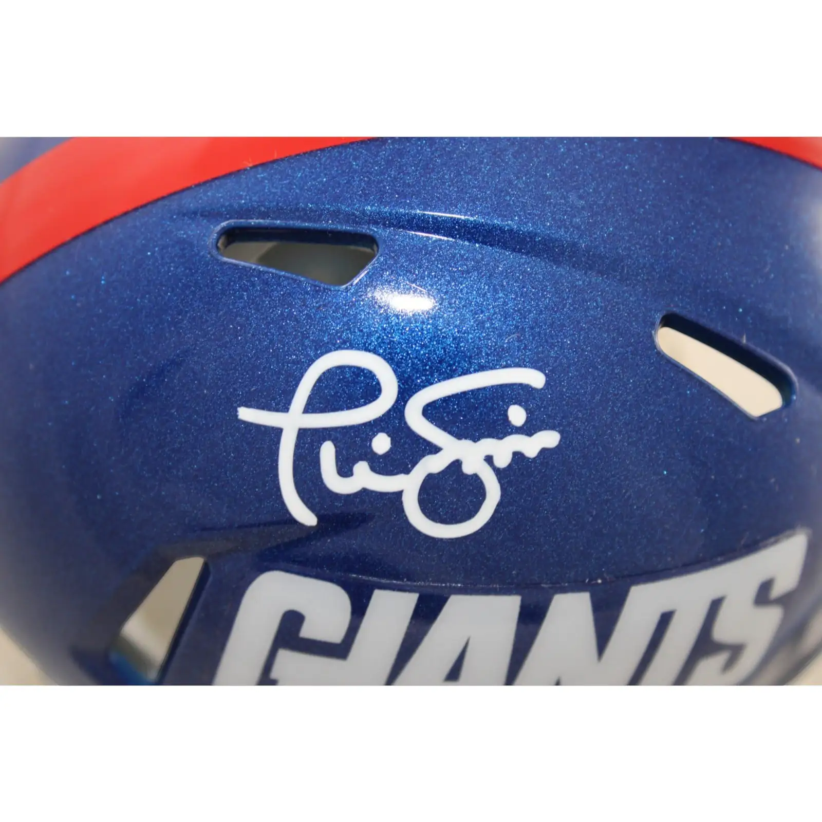 Phil Simms Autographed New York Giants Mini Helmet Color Rush Beckett WIT 58586 2 Phil Simms Autographed New York Giants Mini Helmet Color Rush Beckett WIT 58586