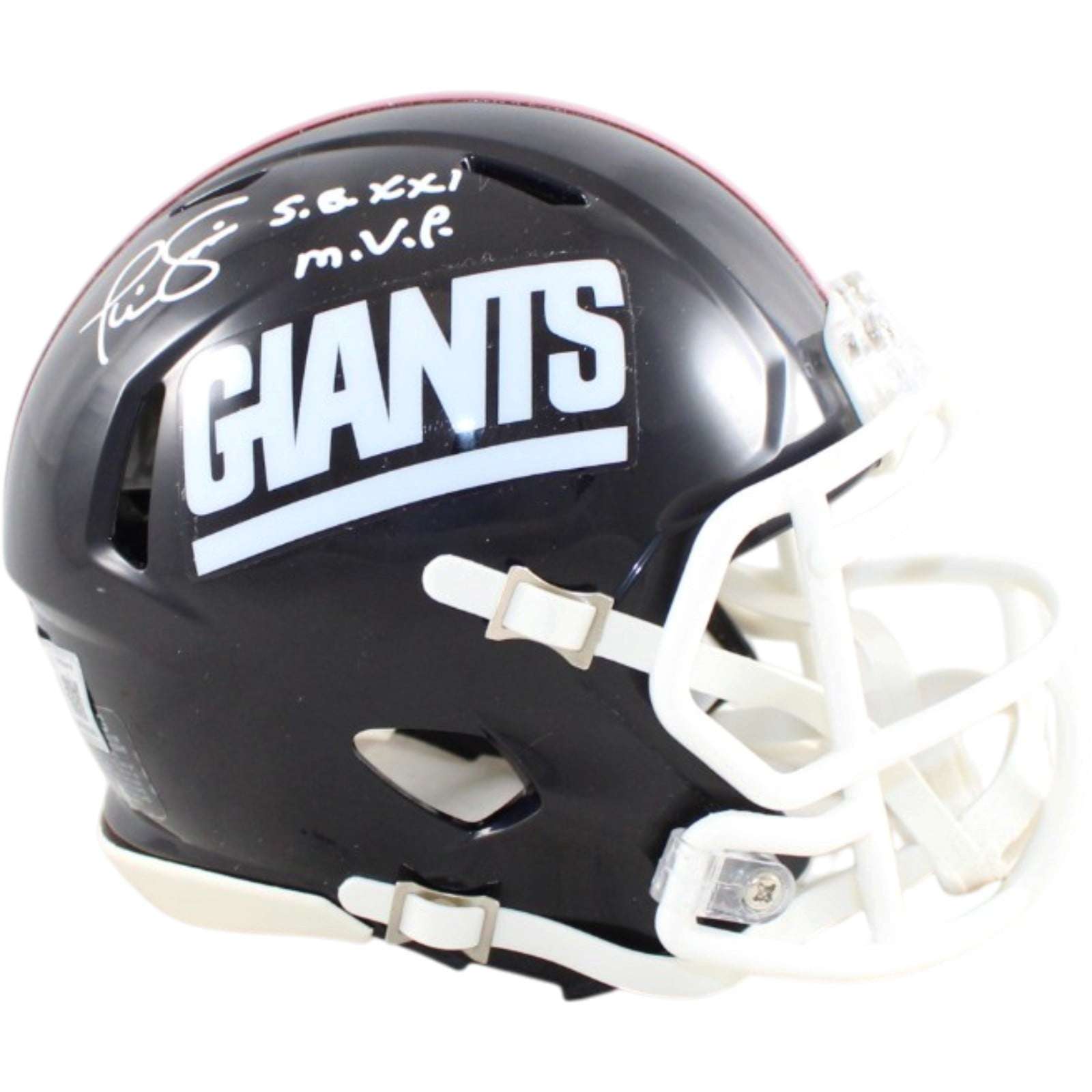 Phil Simms Autographed New York Giants Mini Helmet TB 81 SB XXI MVP BAS 58690 1 Phil Simms Autographed New York Giants Mini Helmet TB 81 SB XXI MVP BAS 58690