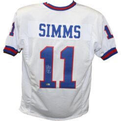 Phil Simms Autographed/Signed Pro Style Jersey White Beckett