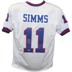 Phil Simms Autographed/Signed Pro Style Jersey White Beckett 