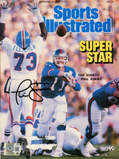 Phil Simms Autographed 2/2/1987 Sports Illustrated Magazine BAS 44375
