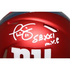 Phill Simms Signed New York Giants Mini Helmet Blaze SB MVP Beckett