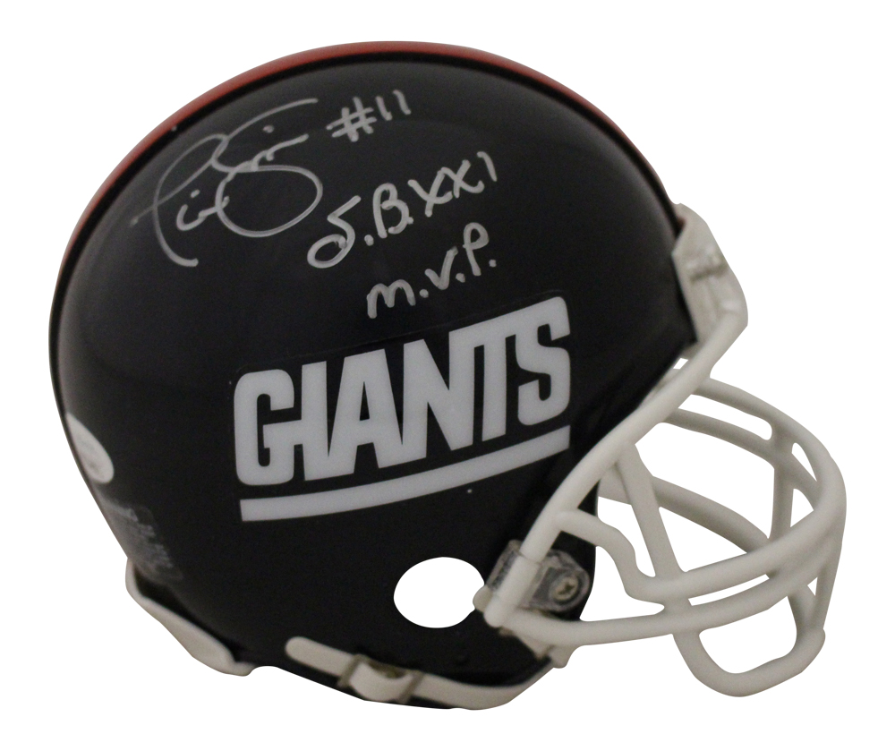 Phil Simms Autographed New York Giants TB Mini Helmet SB XXI MVP JSA 26600