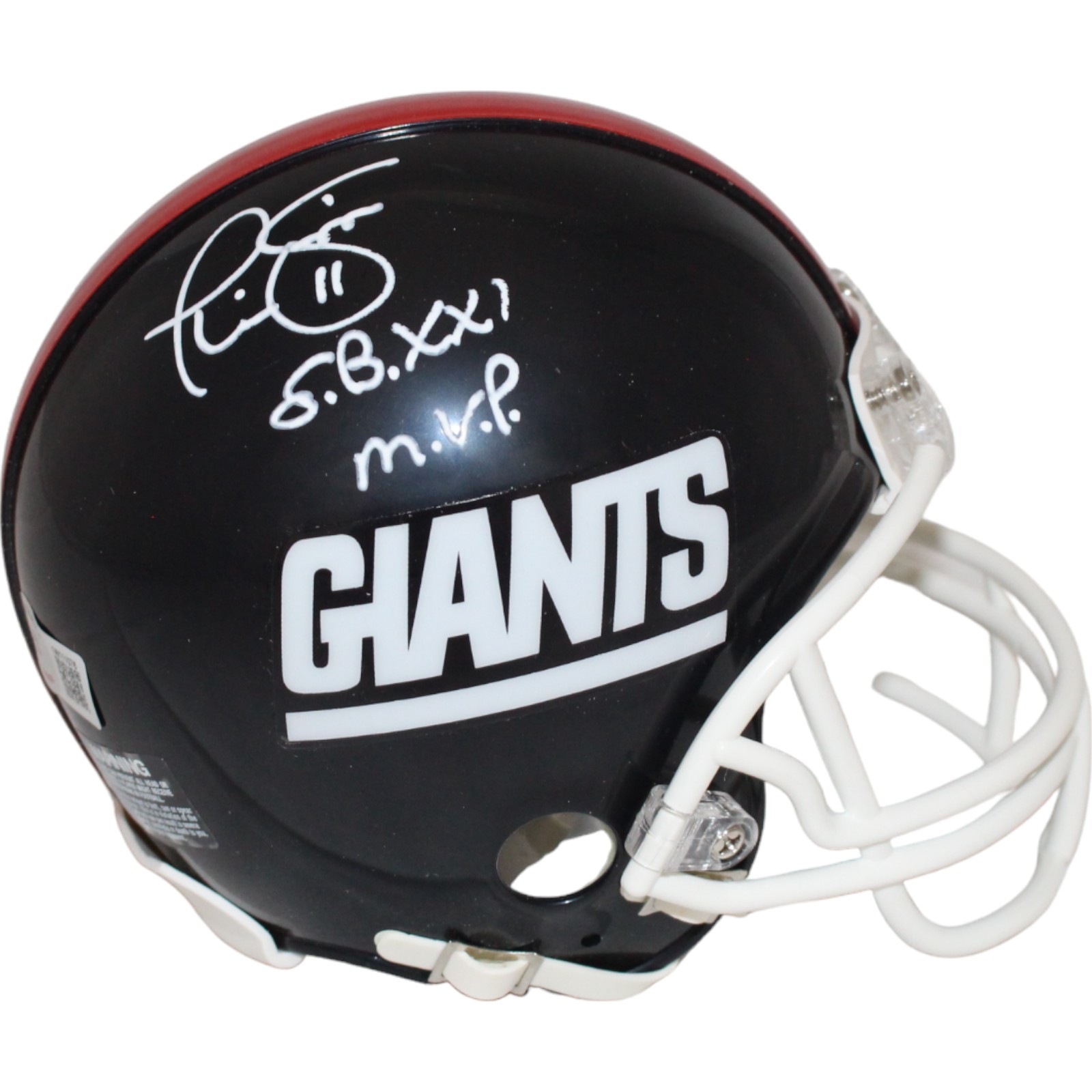 Phil Simms Signed New York Giants Mini Helmet VSR4 TB SB MVP Beckett