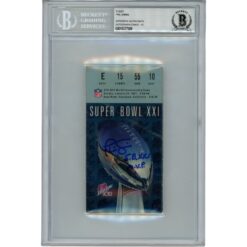 Phil Simms Autographed New York Giants Ticket Stub SB XXI MVP Slab Beckett 53170
