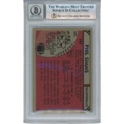 Phil Simms Autographed/Signed 1980 Topps #225 Slab Trading Card Beckett 53183