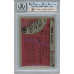 Phil Simms Autographed/Signed 1980 Topps #225 Slab Trading Card Beckett 53185