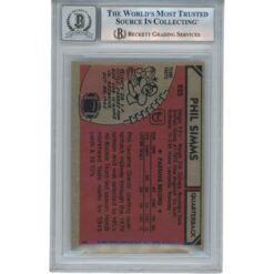 Phil Simms Autographed/Signed 1980 Topps #225 Slab Trading Card Beckett 53187