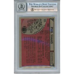 Phil Simms Autographed/Signed 1980 Topps #225 Slab Trading Card Beckett 53192