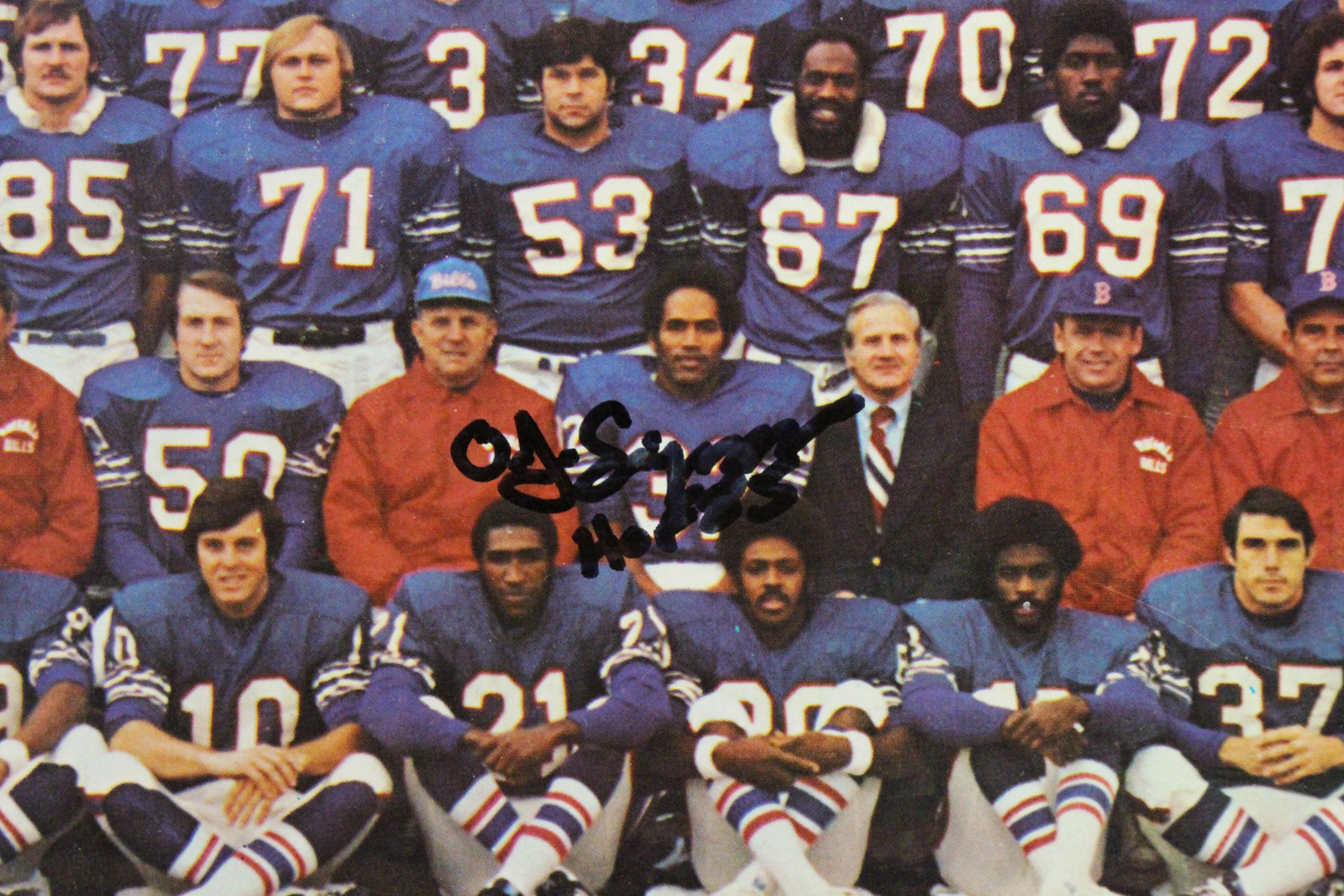 O.J. Simpson Autographed/Signed Buffalo Bills 11x17 Roster Photo HOF JSA