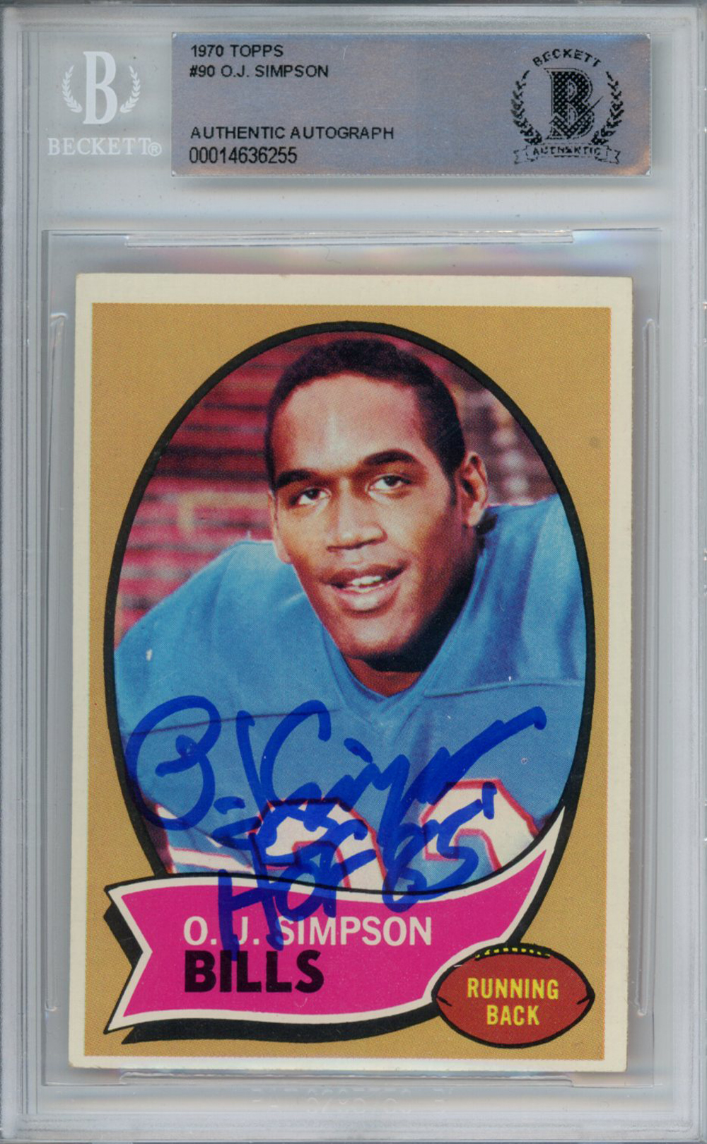 O.J. Simpson Autographed 1970 Topps #90 Rookie Card Beckett Slab – Denver  Autographs