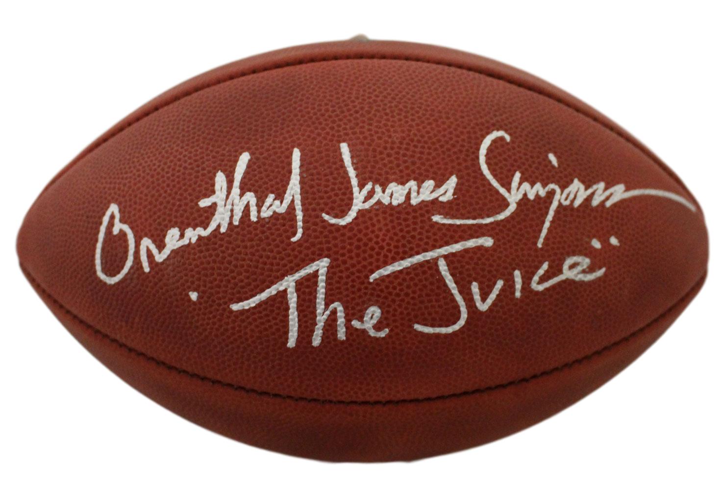 Orenthal O.J. Simpson Autographed Buffalo Bills Official Football Juice JSA 27272