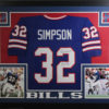 O.J. Simpson Autographed Buffalo Bills Framed Blue XL Jersey HOF JSA 10857