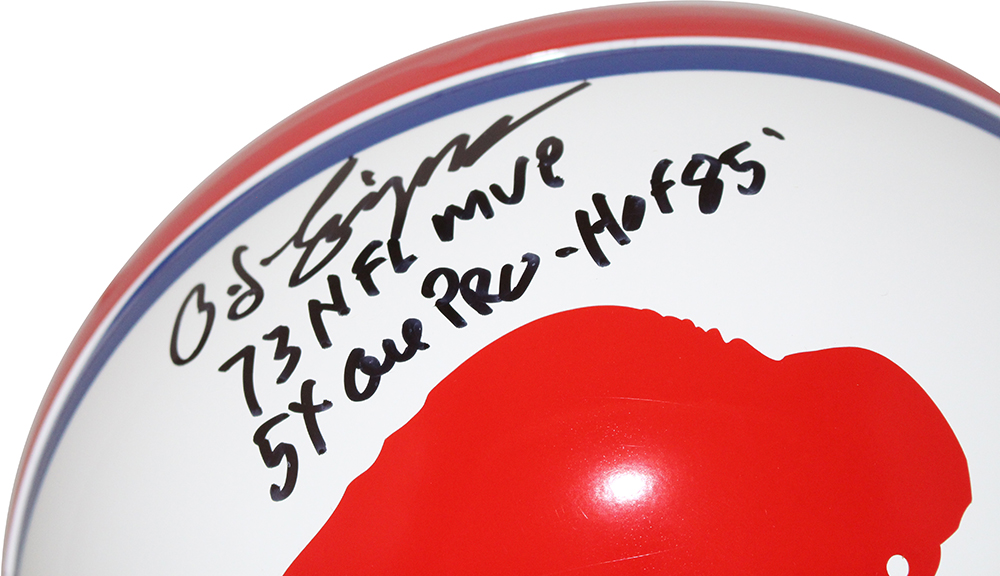 O.J. Simpson Autographed Buffalo Bills Authentic 65-73 Helmet 3 Insc JSA 31714