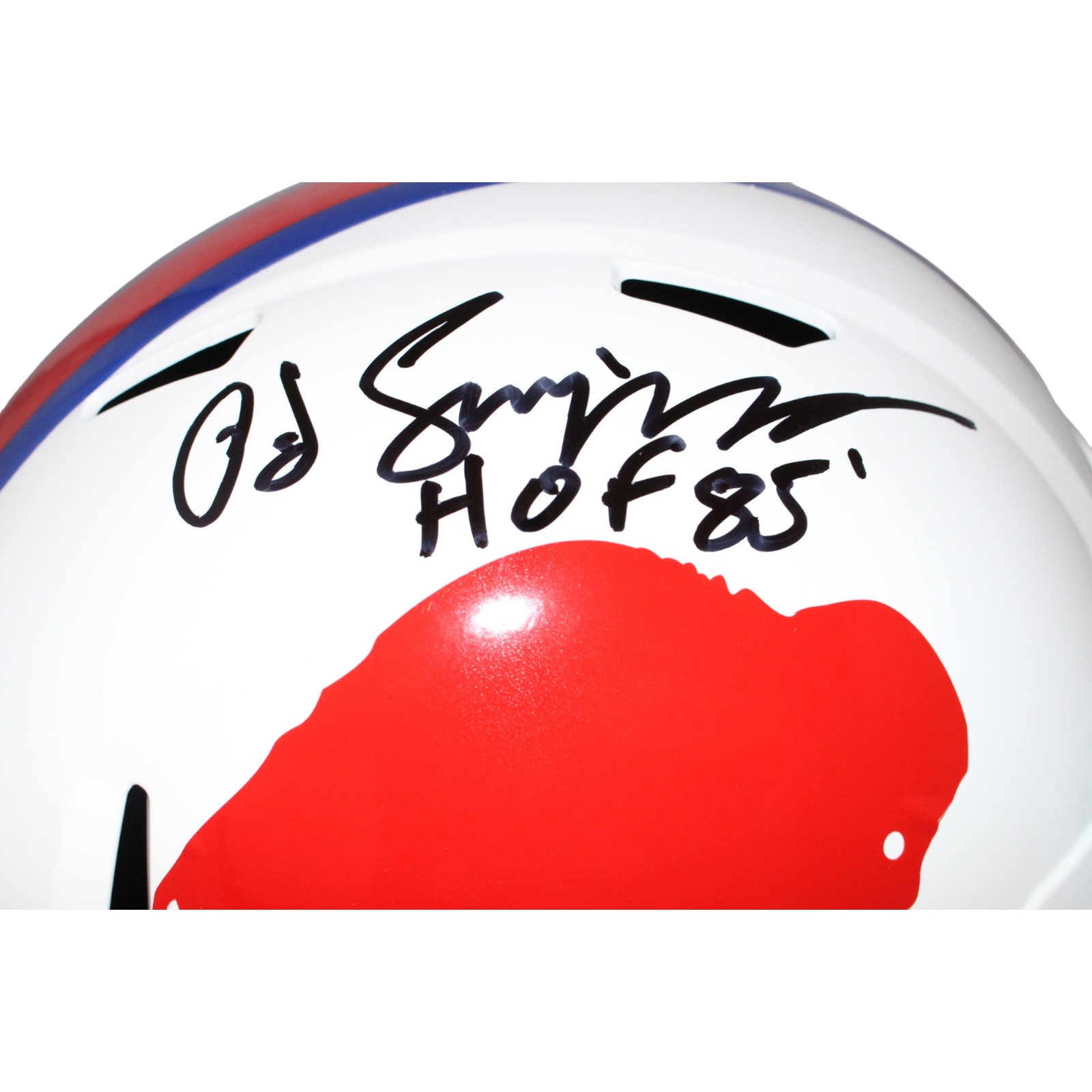 Oj Simpson Autographed Buffalo Bills F/S Throwback Helmet Beckett