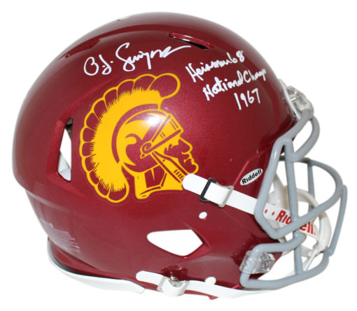 O.J. Simpson Autographed USC Trojans Authentic Speed Helmet 2 Insc JSA 25152