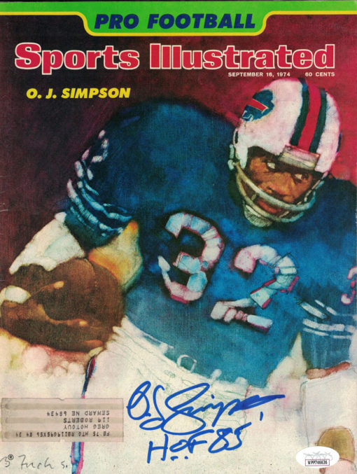 O.J. Simpson Autographed Buffalo Bills 1974 Sports Illustrated Magazine JSA 27340