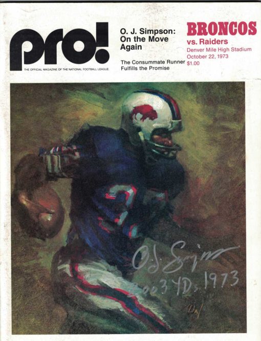 O.J. Simpson Autographed Buffalo Bills 1973 Pro! Magazine 2003 Yds JSA 26191
