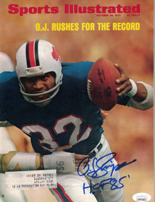 O.J. Simpson Autographed Buffalo Bills 1973 Sports Illustrated Magazine JSA 27337