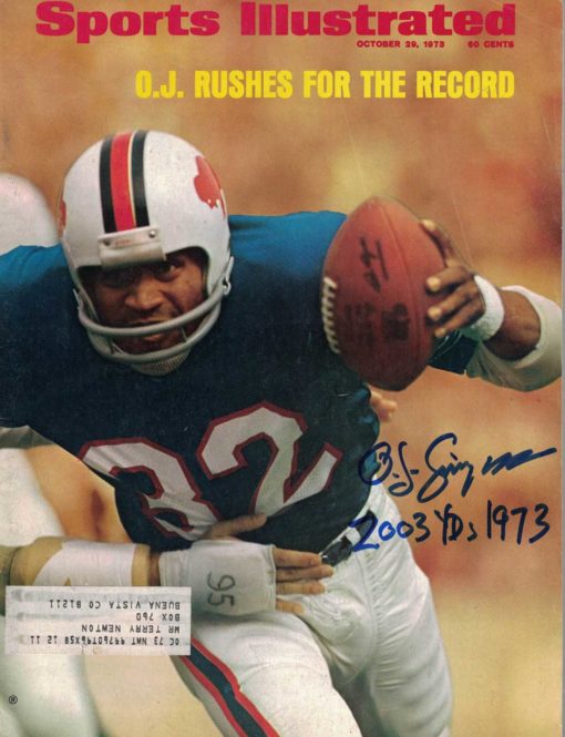 O.J. Simpson Signed Buffalo Bills 1973 Sports Illustrated 2003 Yds JSA 26188