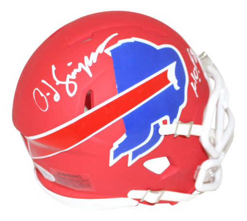 O.J. Simpson Autographed Buffalo Bills AMP Mini Helmet HOF 85 BAS 26757
