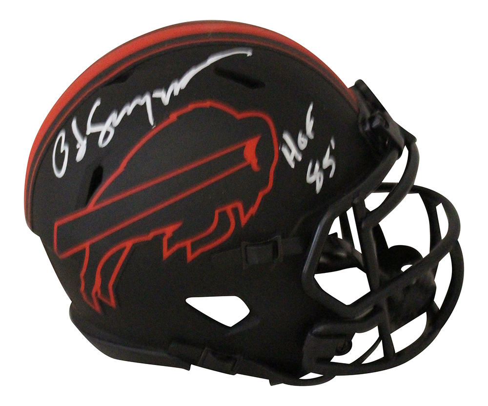 O.J. Simpson Autographed Buffalo Bills Eclipse Mini Helmet HOF JSA 31110