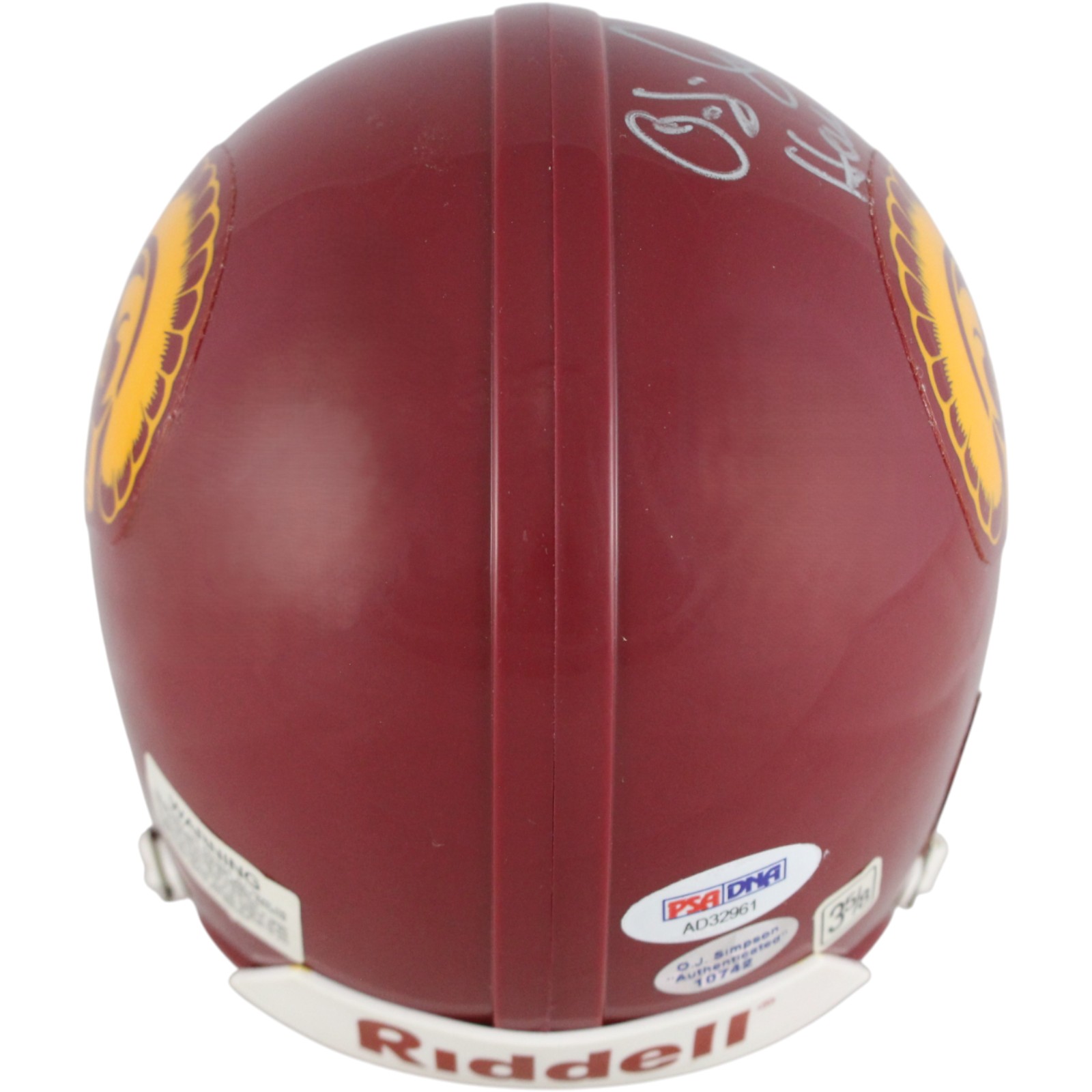 O.J O.J. Simpson Autographed/SIgned USC Trojans VSR4 Mini Helmet Heisman PSA 52749