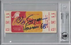 O.J. Simpson Signed 1968 USC Trojans vs Oregon State Ticket Seat 12 BAS 26487