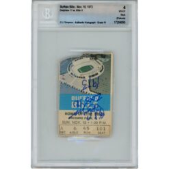 OJ Simpson Autographed Buffalo Bills 11/18/73 Ticket Stub 2003 yds Beckett 48167